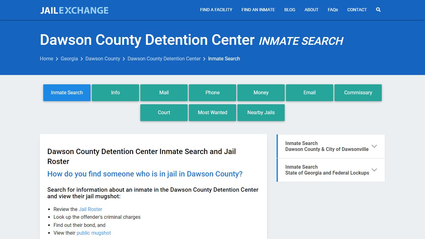 Dawson County Detention Center Inmate Search - Jail Exchange